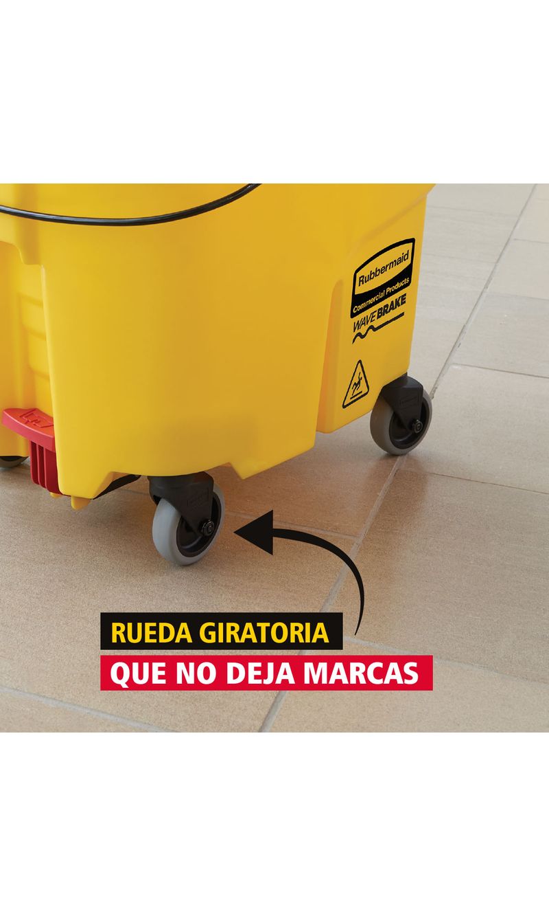 Balde-Escurridor-WAVEBRAKE--Amarillo-25-Lts-ruedas-que-no-dejan-marcas