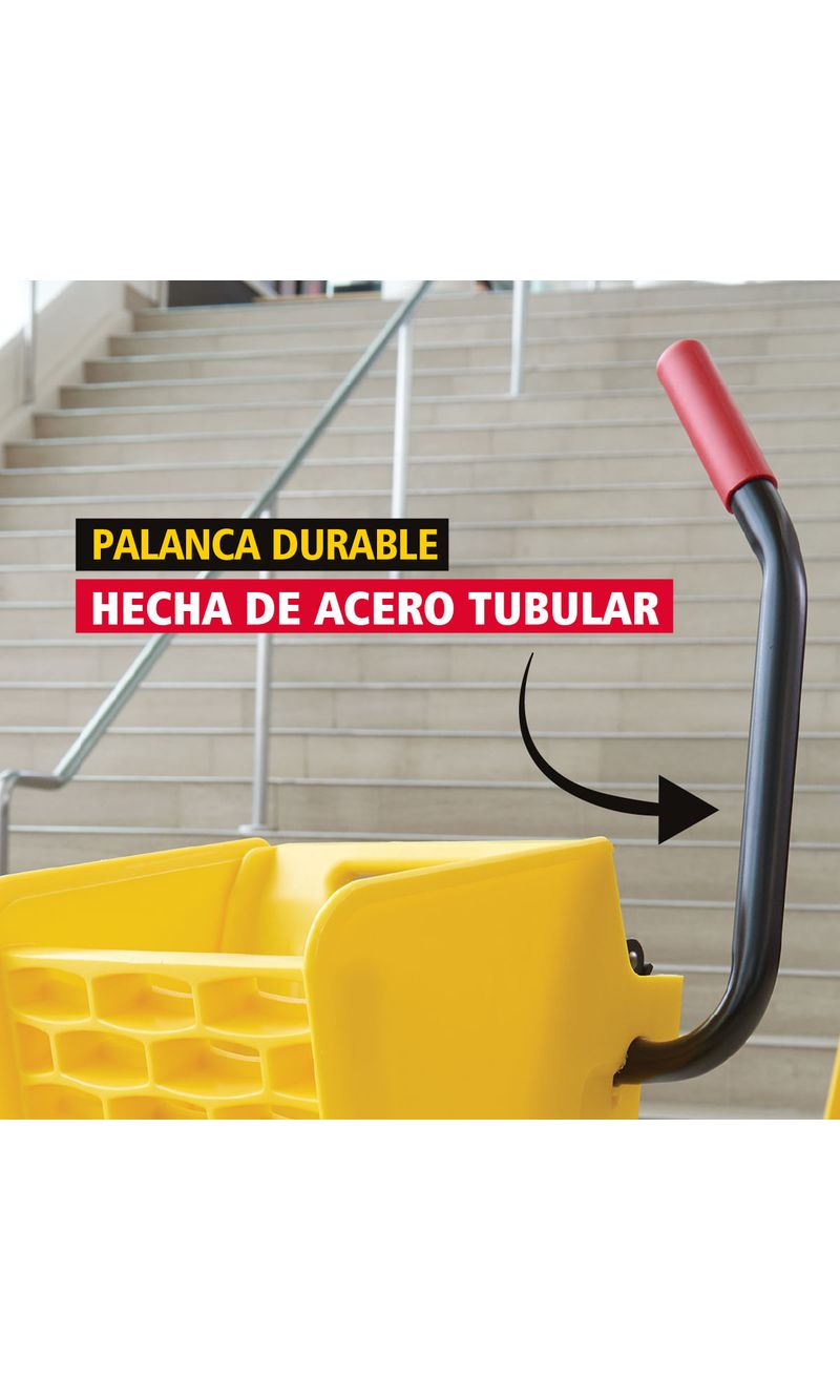 Balde-Escurridor-WAVEBRAKE--Amarillo-25-Lts-palanca-de-acero-tubular