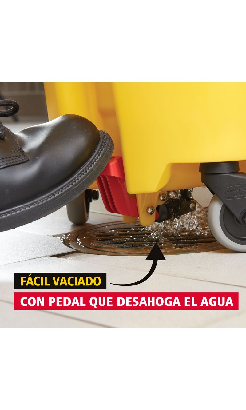 Balde-Escurridor-WAVEBRAKE--Amarillo-25-Lts-con-pedal