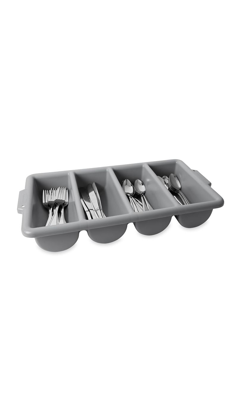 Organizador-de-cubiertos---Gris--Rubbermaid-Commercial-con-cubiertos