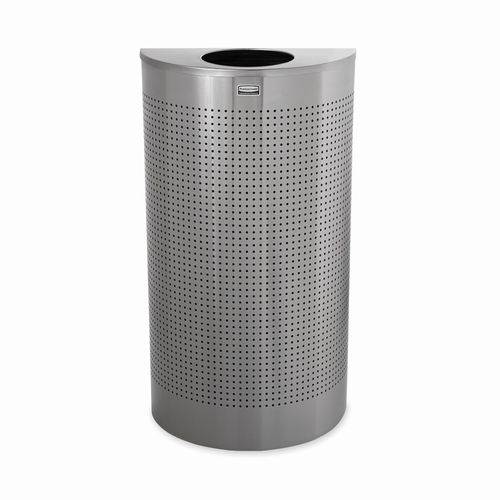 Contenedor De Basura Media Luna En Acero Inoxidable Perforado Gris 45 Litros