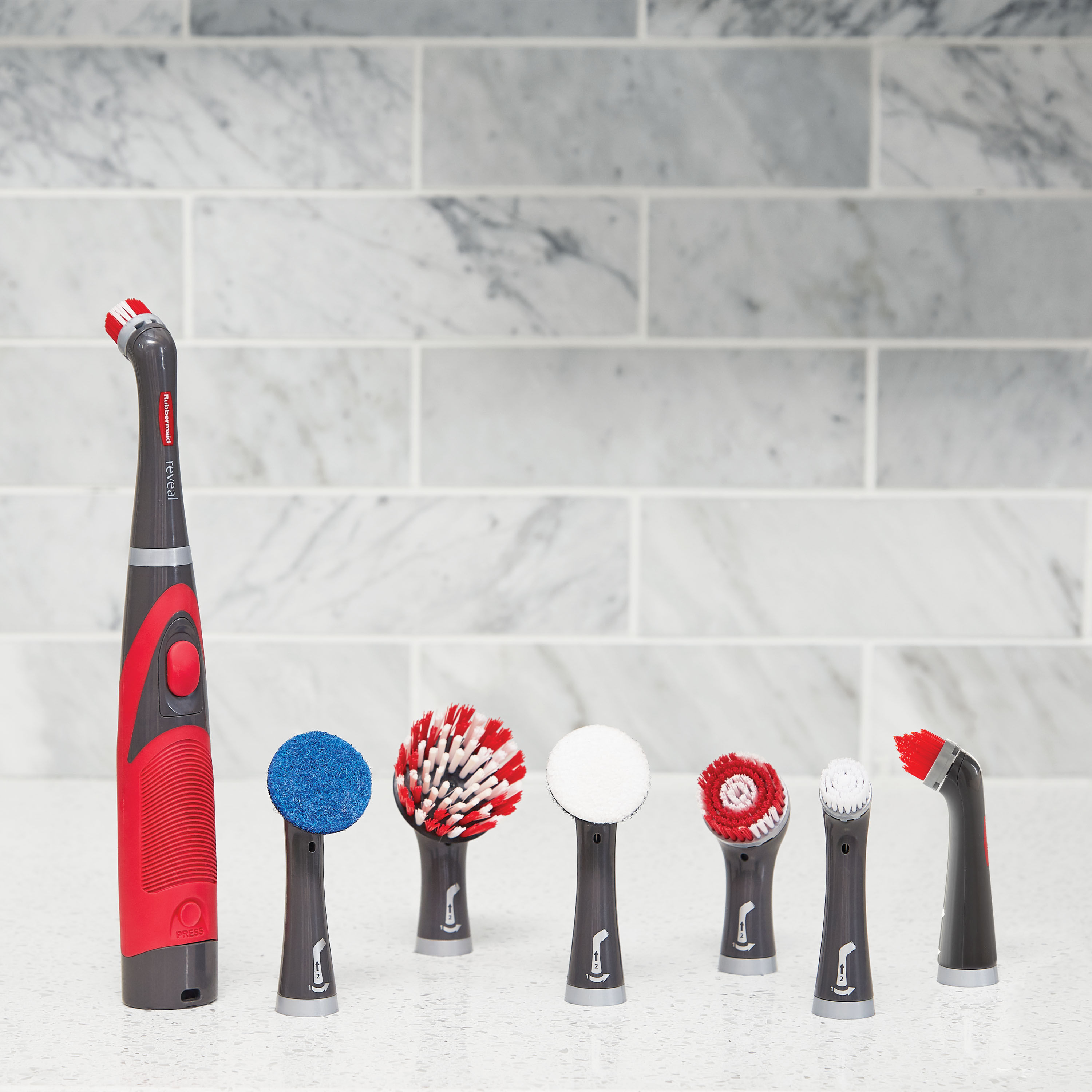 Kit Cepillo de limpieza eléctrico giratorio para baño y cocina Rubbermaid