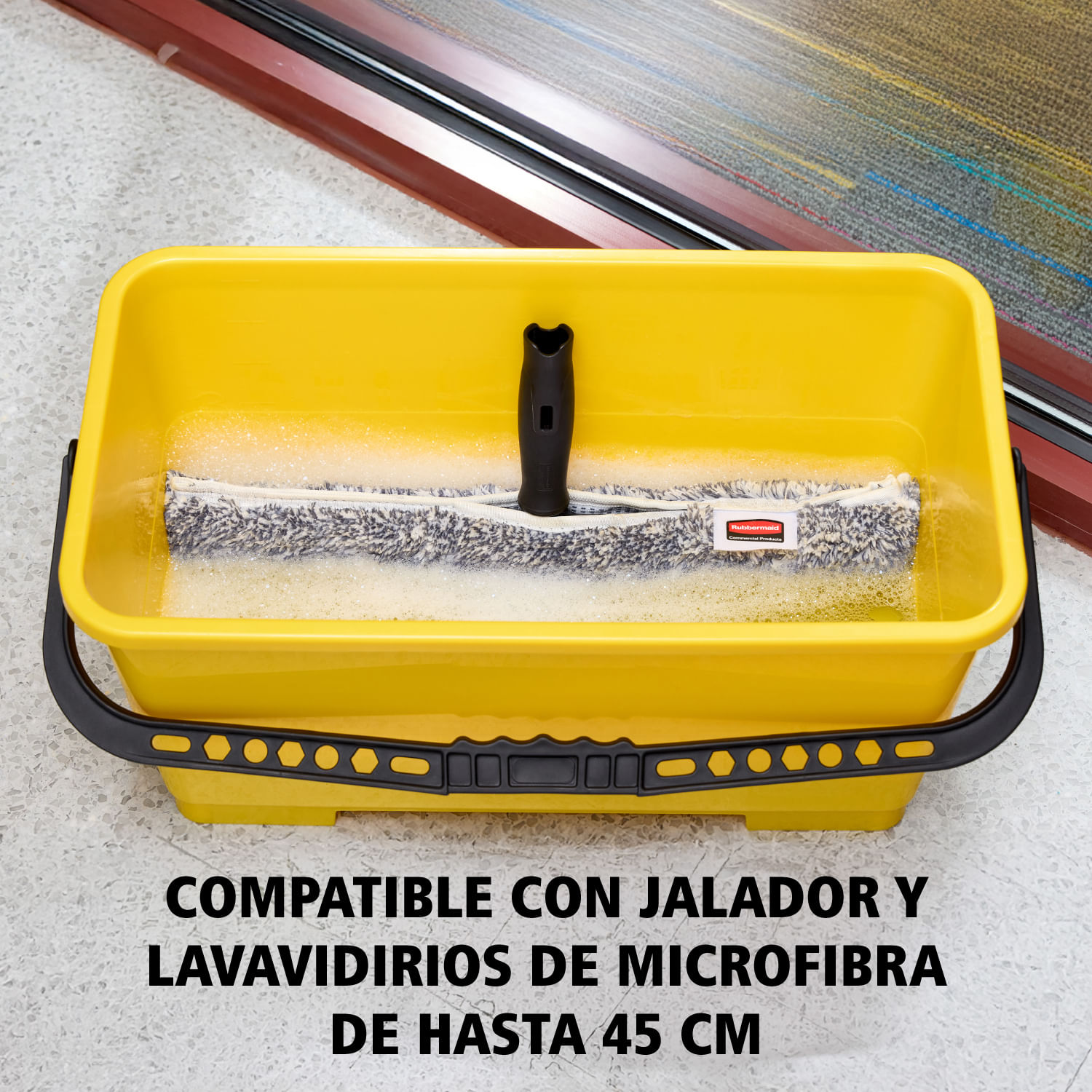 Cubeta con tapa para limpieza de vidrios